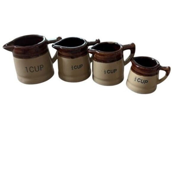 Vintage Stoneware Measuring Cup Set - Picture 1 of 7